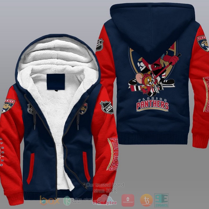 NEW Florida Panthers NHL Tom And Jerry Fleece Hoodie Jacket 4 Florida Panthers NHL Tom And Jerry Fleece Hoodie 1 2 3