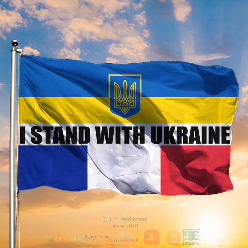 France I Stand With Ukraine Flag