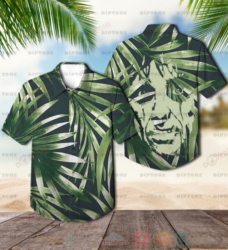Frank Zappa Patterns Green Hawaiian Shirt