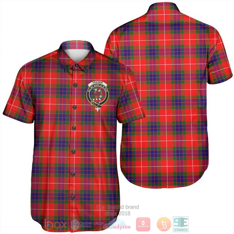 NEW Fraser Modern Tartan Crest Hawaii Shirt 7 Fraser Modern Tartan Crest Hawaiian Shirt