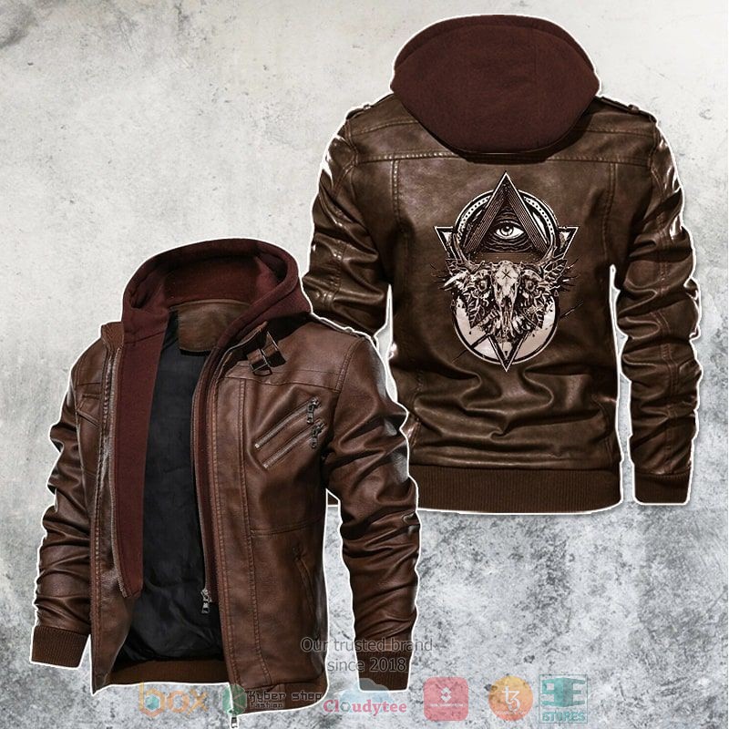 NEW Freemasonry Evil Men Leather Jacket 2 Freemasonry Evil Leather Jacket 1