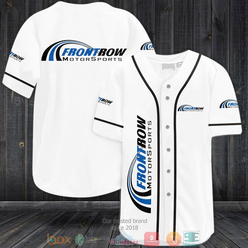 Front Row Motorsports Car Team White Baseball Jersey