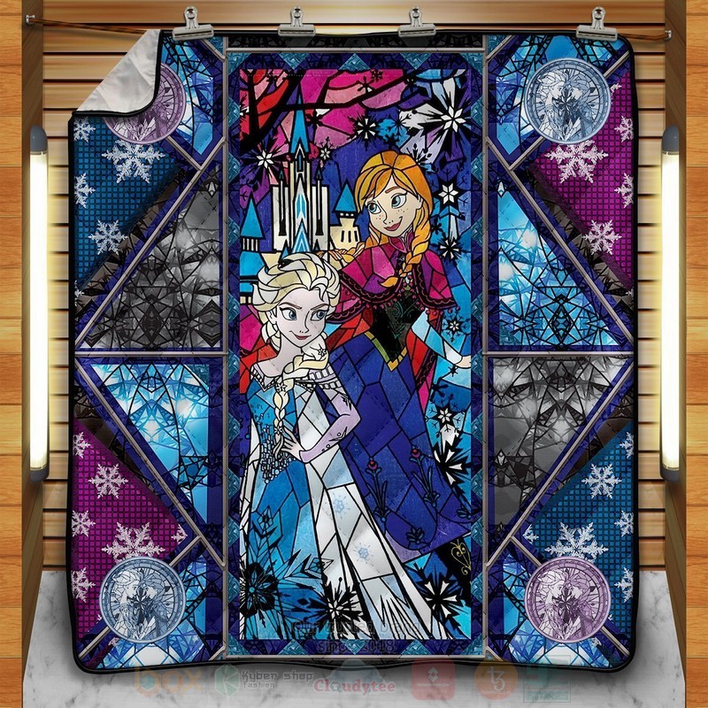 Frozen Stained Glass Cartoon Quilt