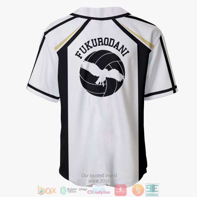 Fukurodani Haikyuu White Baseball Jersey Shirt 3 Fukurodani Haikyuu White Baseball Jersey Shirt 1 2
