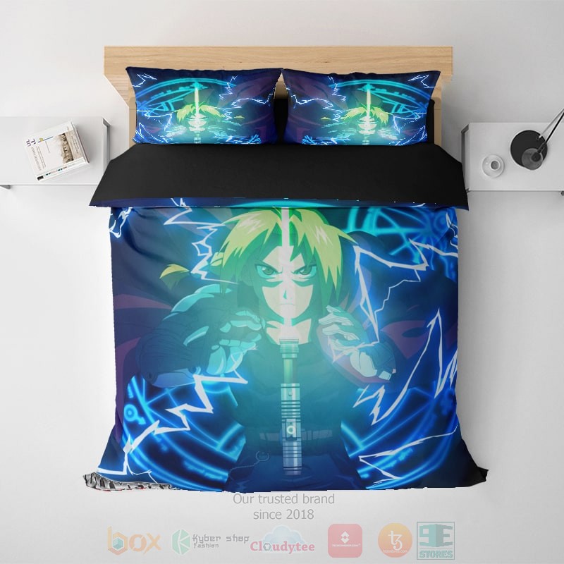 Fullmetal Alchemist Edward Elric Electric Embossed Anime Bedding Set