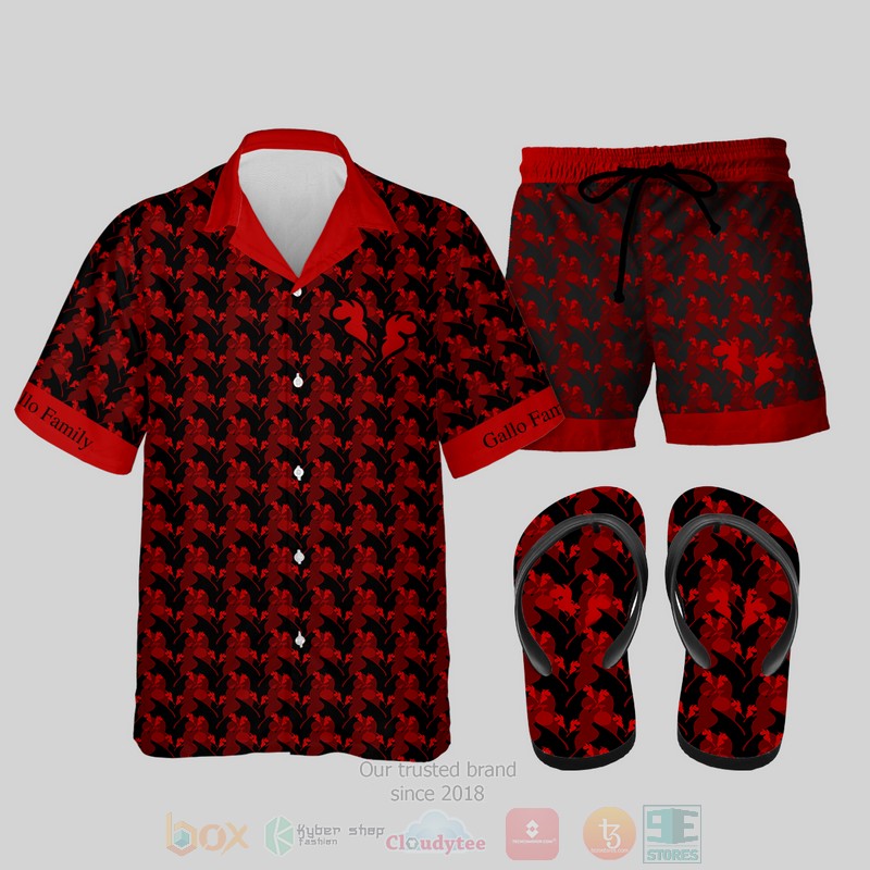 Gallo Family Vineyards Hawaiian Shirt Short Flips Flops