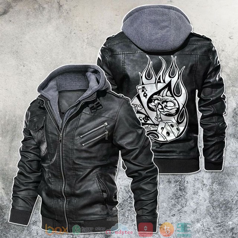 Gambling Of Death Motorcycle Rider Leather Jacket