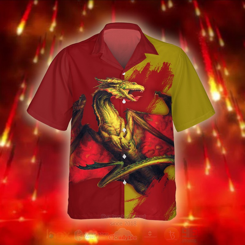 BEST Game MTG Shivan Dragon All Over Print Hawaiian Shirt 1 Game MTG Shivan Dragon Hawaiian Shirt