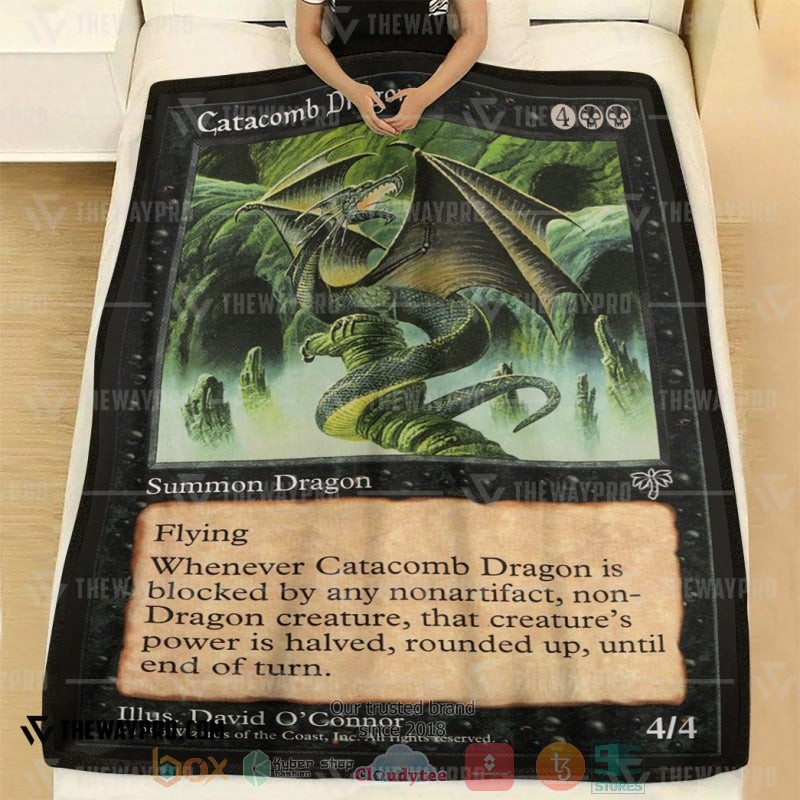 Game Magic The Gathering Catacomb Dragon Soft Blanket 1