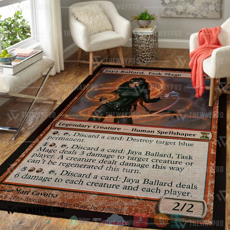 NEW Magic The Gathering Jaya Ballard Task Mage Rug Carpet 3 Game Magic The Gathering Jaya Ballard Task Mage Rug 1 2