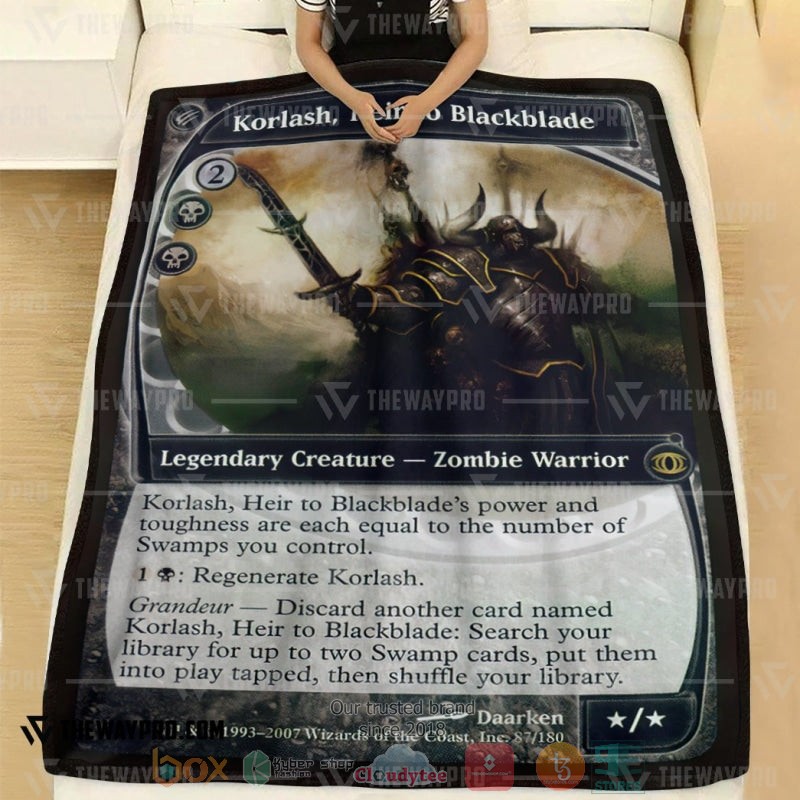 Game Magic The Gathering Korlash Heir to Blackblade Soft Blanket 1