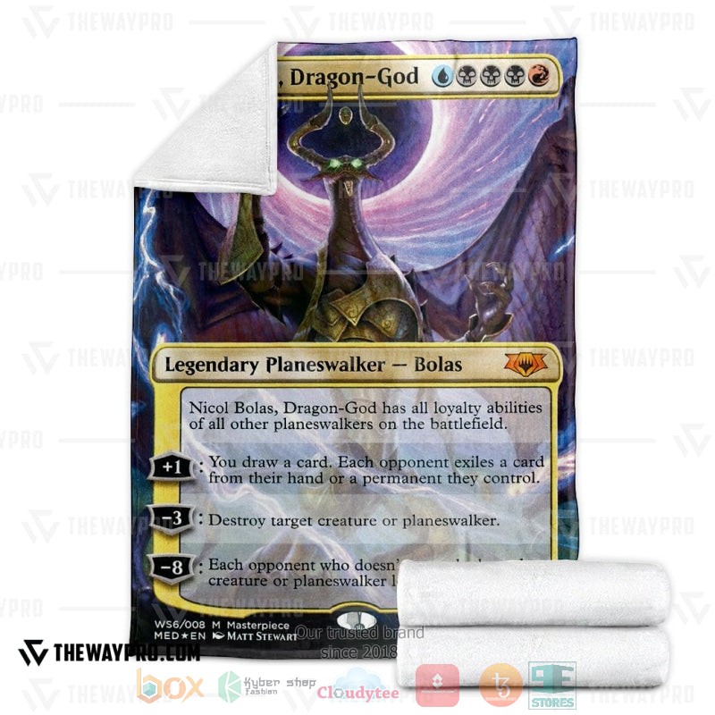 NEW Magic The Gathering Nicol Bolas Dragon-God Soft Blanket 3 Game Magic The Gathering Nicol Bolas Dragon God Soft Blanket 1 2