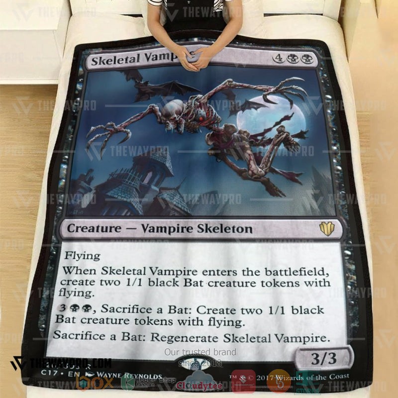 Game Magic The Gathering Skeletal Vampire Soft Blanket 1