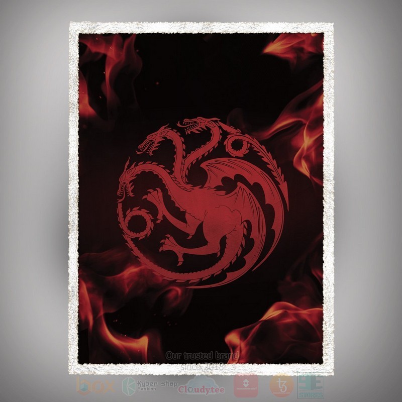 BEST Game of Thrones House Targaryen Custom Sherpa Blanket 4 Game of Thrones House Targaryen Custom Throw Blanket 1 2 3