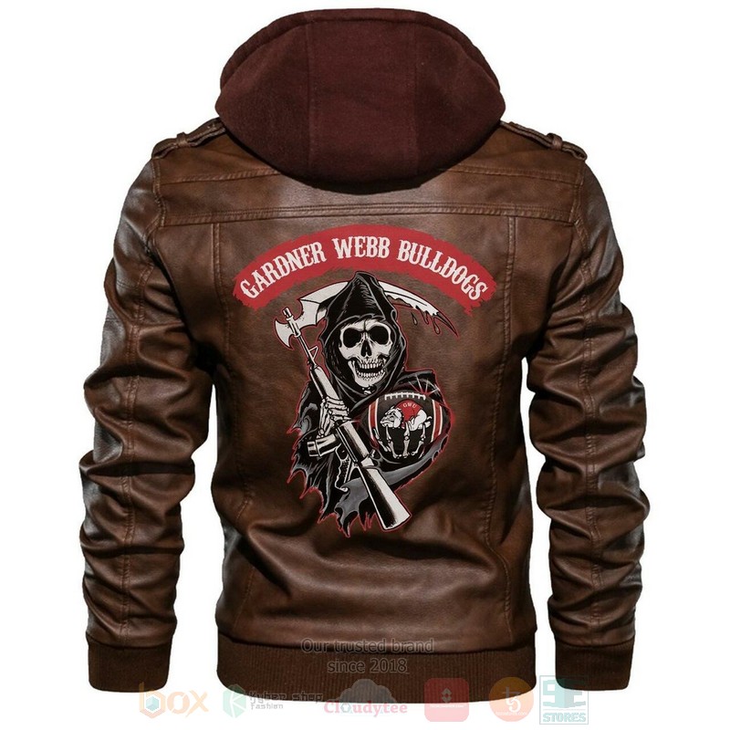 Gardner Webb Bulldogs NCAA Sons of Anarchy Brown Motorcycle Leather Jacket