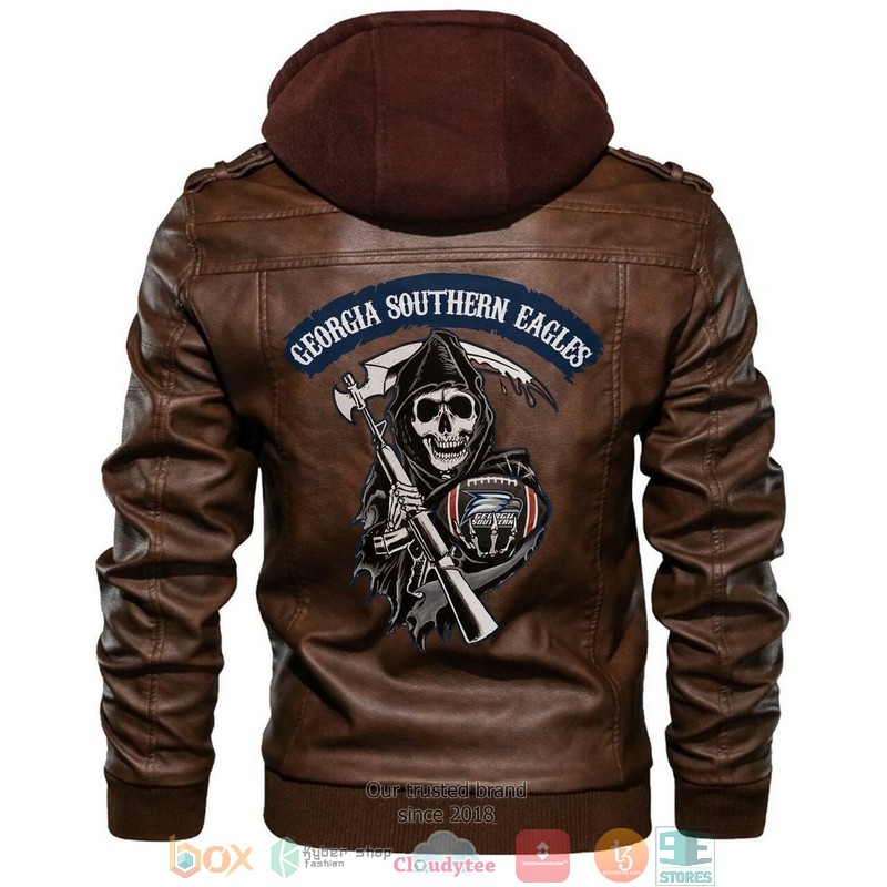 Georgia Southern Eagles NCAA Football Sons Of Anarchy Brown Leather Jacket 5 Georgia Southern Eagles NCAA Football Sons Of Anarchy Brown Leather Jacket