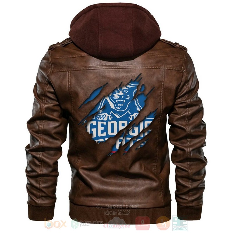 Georgia State Panthers NCAA Brown Motorcycle Leather Jacket