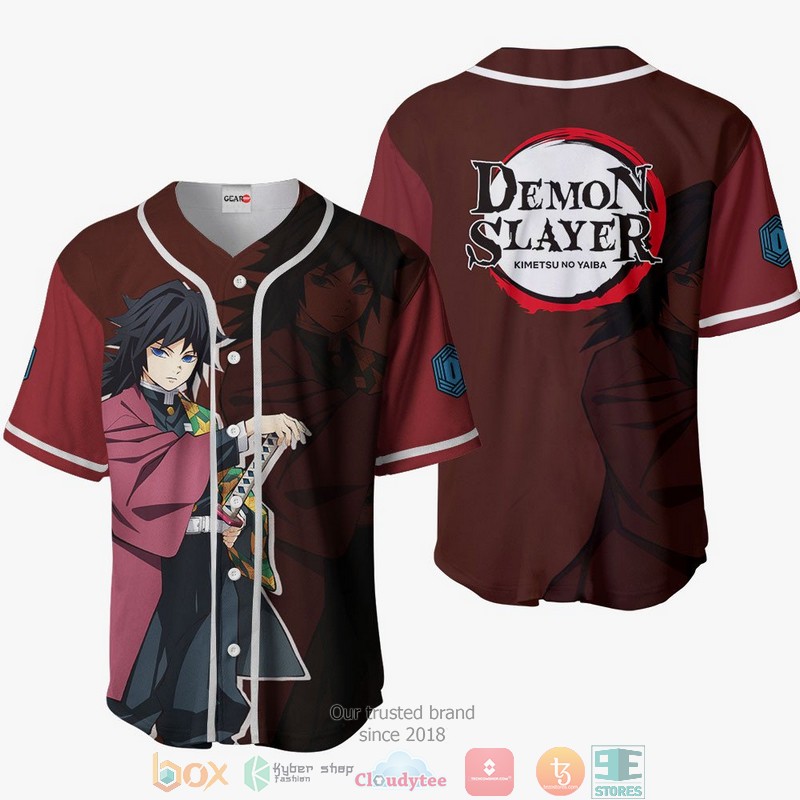 Giyu Tomioka Demon Slayer Red Baseball Jersey Shirt 6 Giyu Tomioka Demon Slayer Red Baseball Jersey Shirt