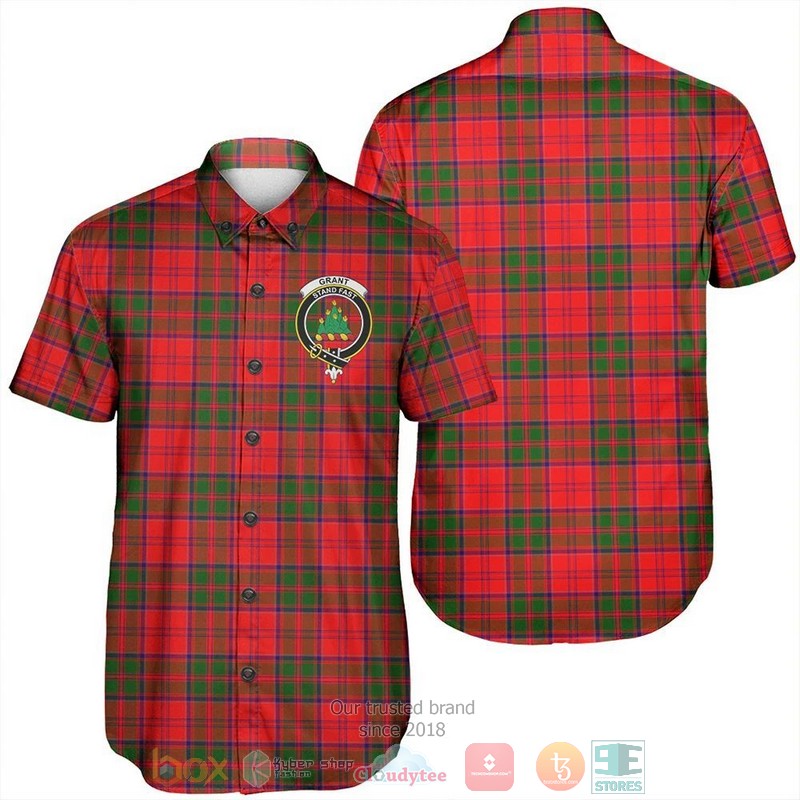 Grant Modern Tartan Crest Hawaiian Shirt