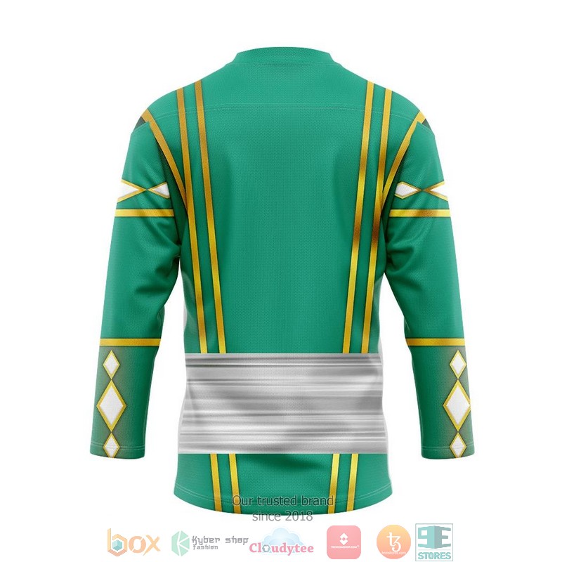 Green Ninja Mighty Morphin Power Rangers Ninjetti Hockey Jersey Shirt 2 Green Ninja Mighty Morphin Power Rangers Ninjetti Hockey Jersey Shirt 1