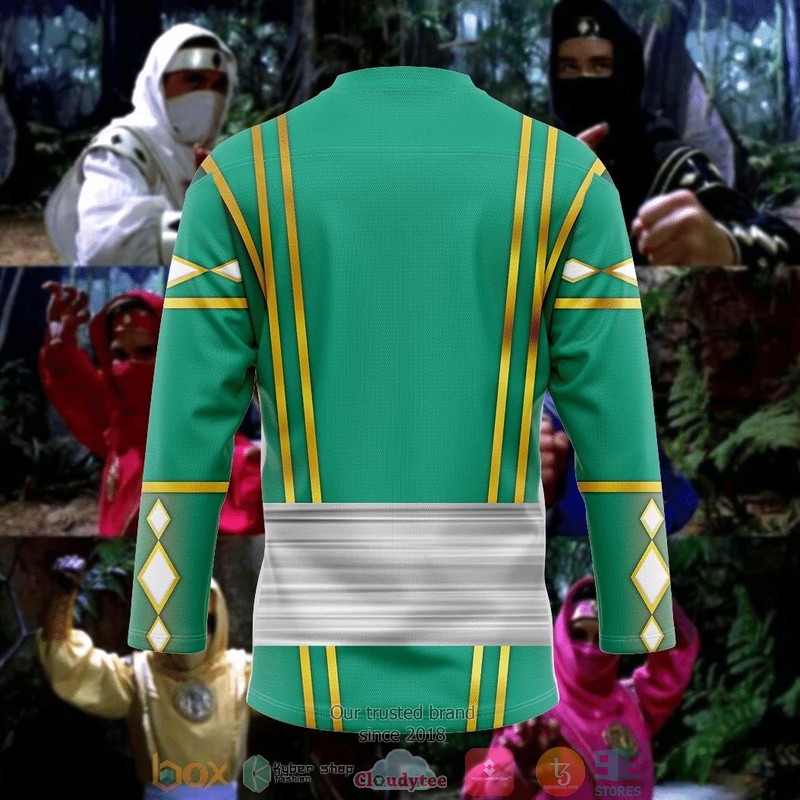 Green Ninja Mighty Morphin Power Rangers Ninjetti Hockey Jersey Shirt 4 Green Ninja Mighty Morphin Power Rangers Ninjetti Hockey Jersey Shirt 1 2 3