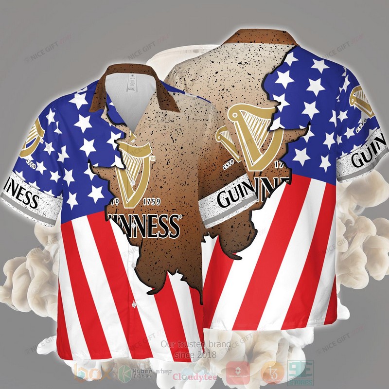 Guinness American flag Hawaiian shirt