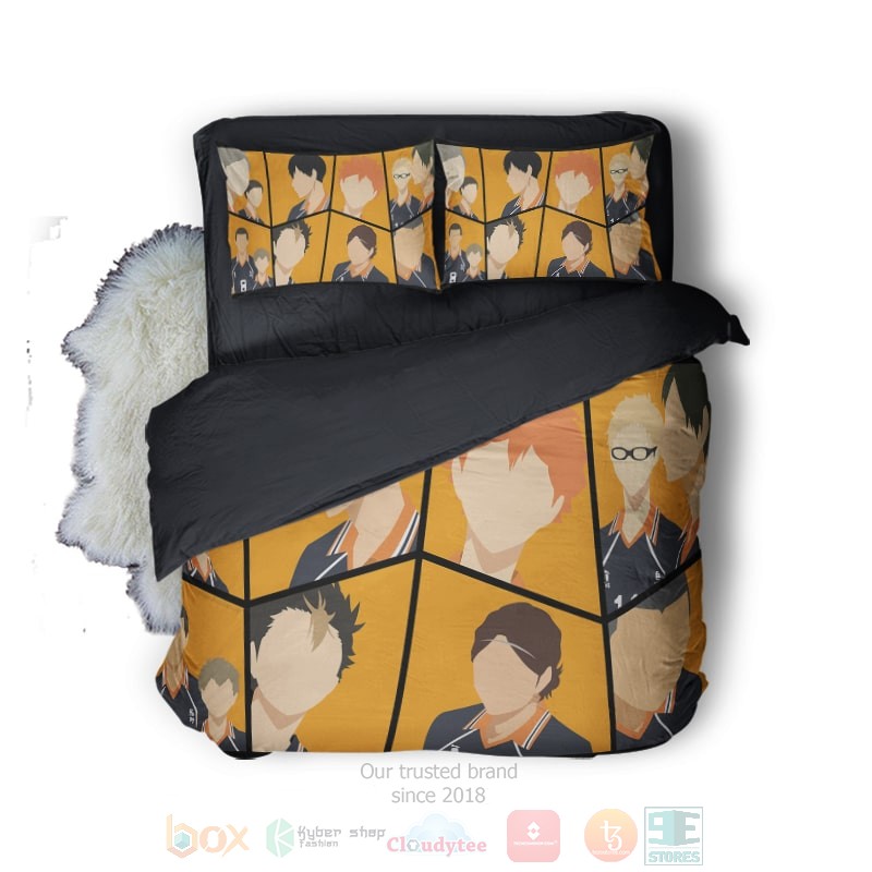 HOT Haikyuu Karasuno Team Sketch Color Bedroom Bedding Set 10 Haikyuu Karasuno Team Sketch Color Bedding Set