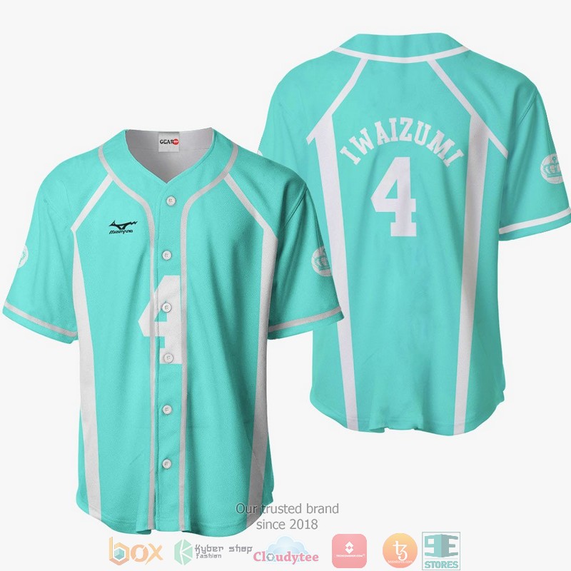 Hajime Iwaizumi Haikyuu Cyan Blue Baseball Jersey Shirt 7 Hajime Iwaizumi Haikyuu Cyan Blue Baseball Jersey Shirt