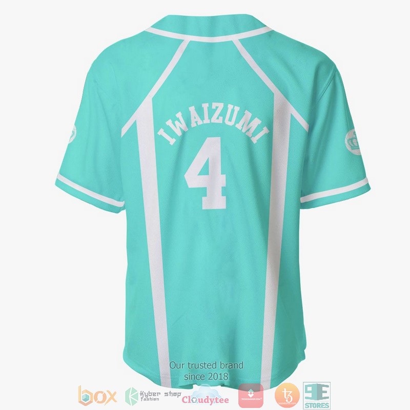 Hajime Iwaizumi Haikyuu Cyan Blue Baseball Jersey Shirt 3 Hajime Iwaizumi Haikyuu Cyan Blue Baseball Jersey Shirt 1 2
