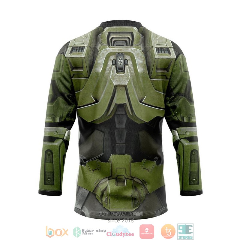 Halo Infinite Masterchief Cosplay Hockey Jersey Shirt 2 Halo Infinite Masterchief Cosplay Hockey Jersey Shirt 1
