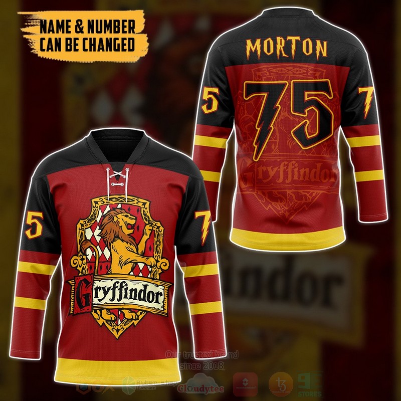BEST Harry Potter H.P Gryffindor Personalized Jersey Hockey 3 Harry Potter H P Gryffindor Personalized Hockey Jersey 1 2