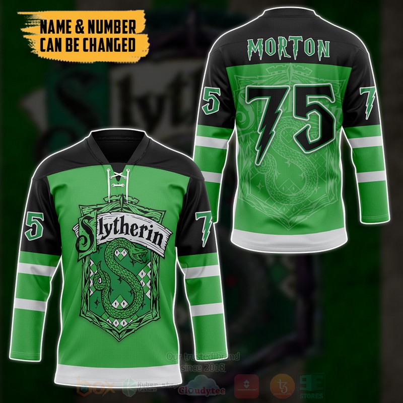 BEST Harry Potter H.P Slytherin Personalized Jersey Hockey 3 Harry Potter H P Slytherin Personalized Hockey Jersey 1 2