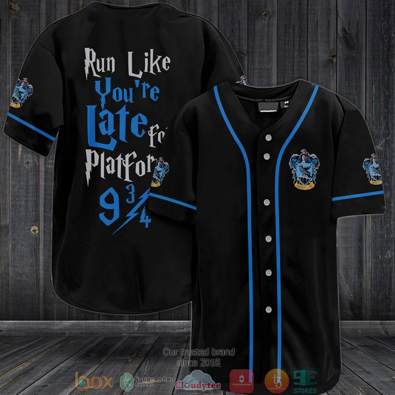 Harry Potter Run Like YouRe Late For Platform 9 3 4 Ravenclaw Black Baseball Jersey