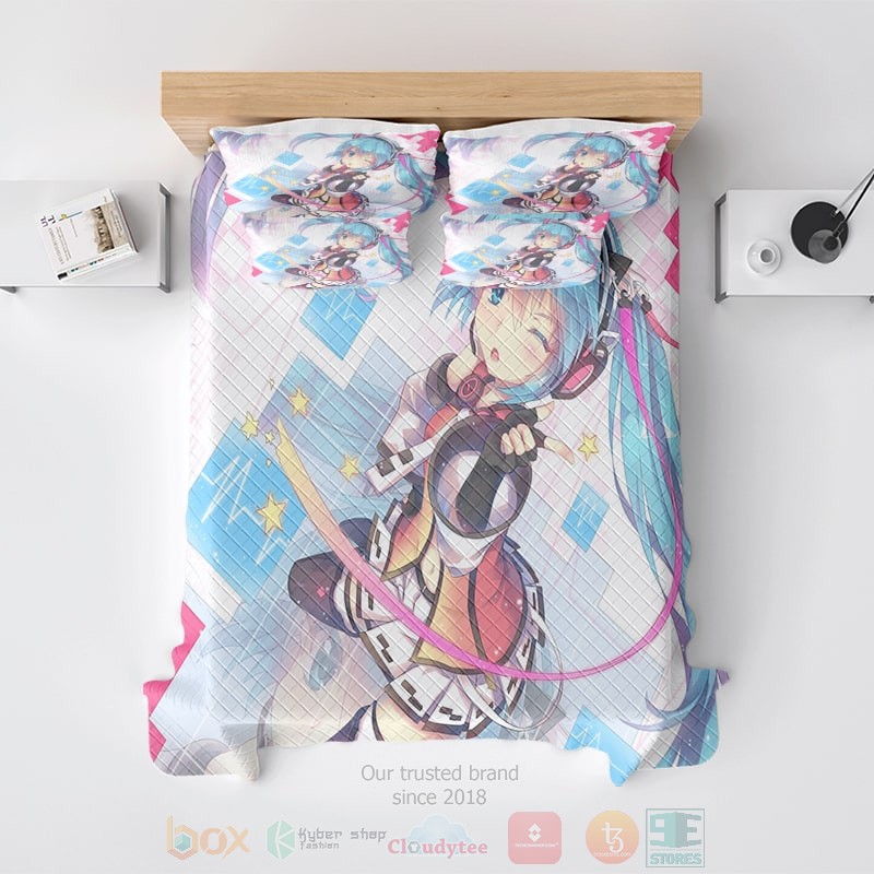 HOT Hatsune Miku Dj Techno Cool Vocaloid Bedroom Bedding Set 3 Hatsune Miku Dj Techno Cool Vocaloid Bedding Set 1 2