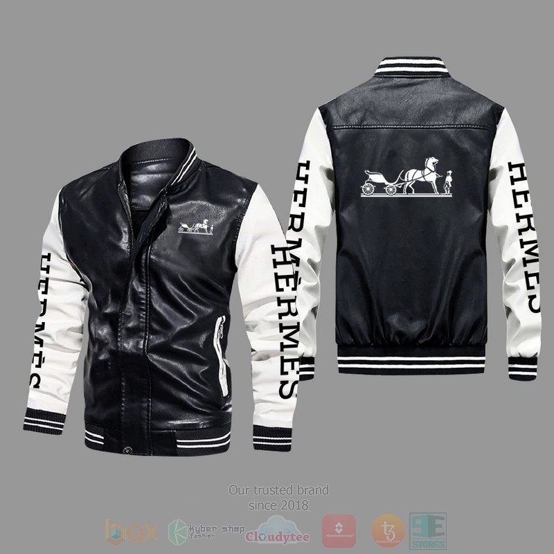 Hermes Leather Bomber Jacket