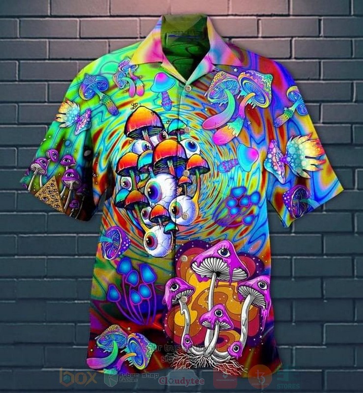 Hippie Mushroom Short Sleeve Hawaiian Shirt