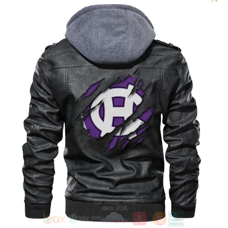 Holy Cross Crusaders NCAA Black Motorcycle Leather Jacket