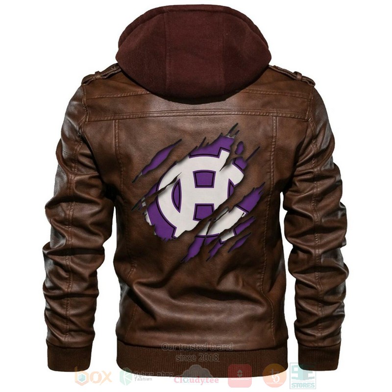 Holy Cross Crusaders NCAA Brown Motorcycle Leather Jacket