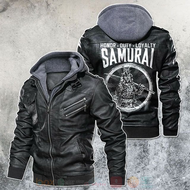 BEST Honor Duty Loyalty Samurai Rider Zipper Jacket Leather 4 Honor Duty Loyalty SamuraiRider Leather Jacket
