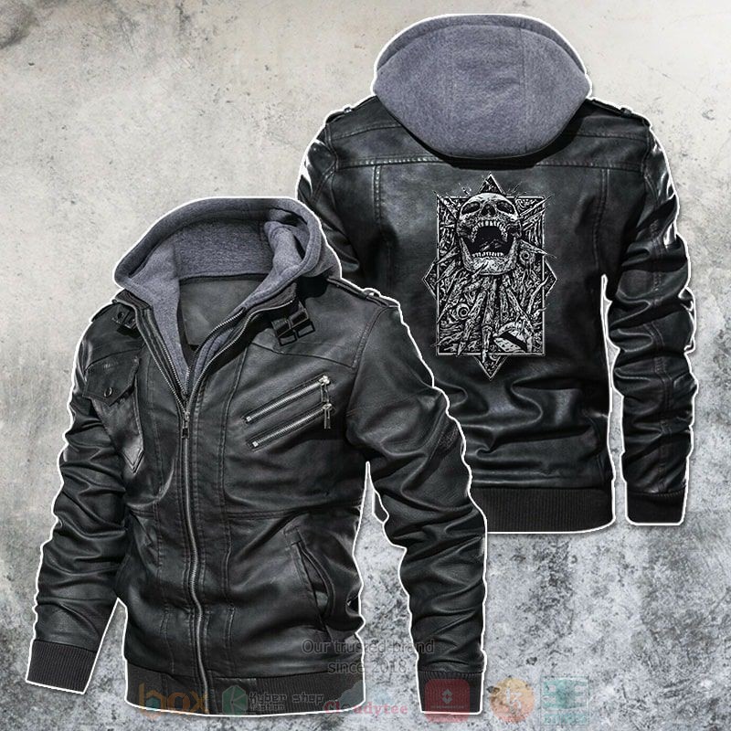 Horror Biker Skull Leather Jacket