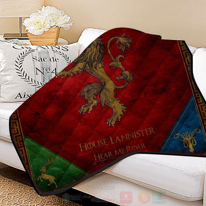BEST House Lannister Game of Thrones Quilted Fabric 2 House Lannister Game of Thrones Quilt 1