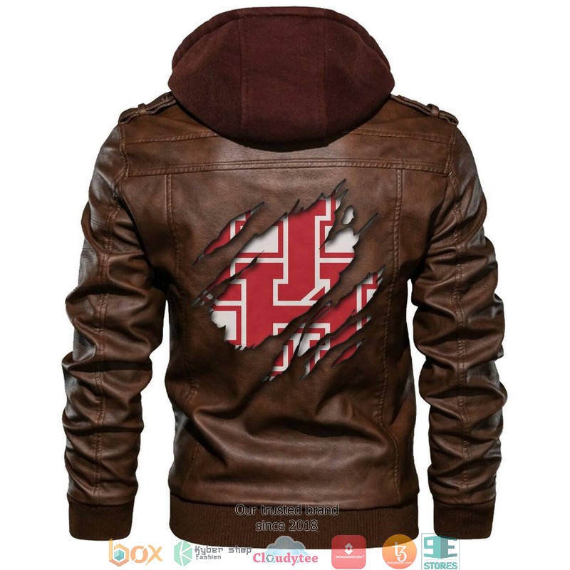Houston Cougars NCAA Brown Motorcycle Leather Jacket