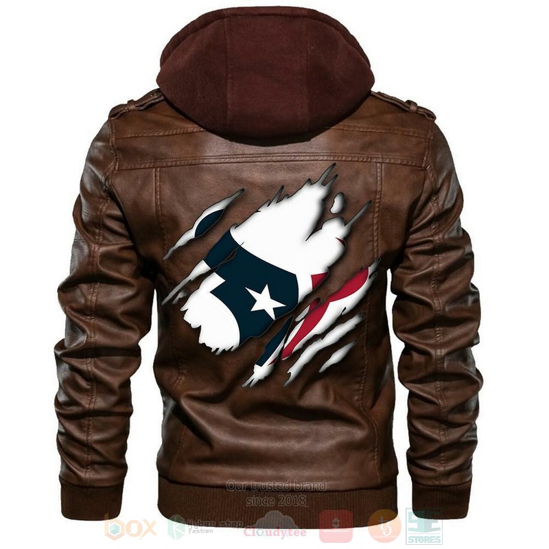 Houston Texans NFL Sons of Anarchy Brown Motorcycle Leather Jacket