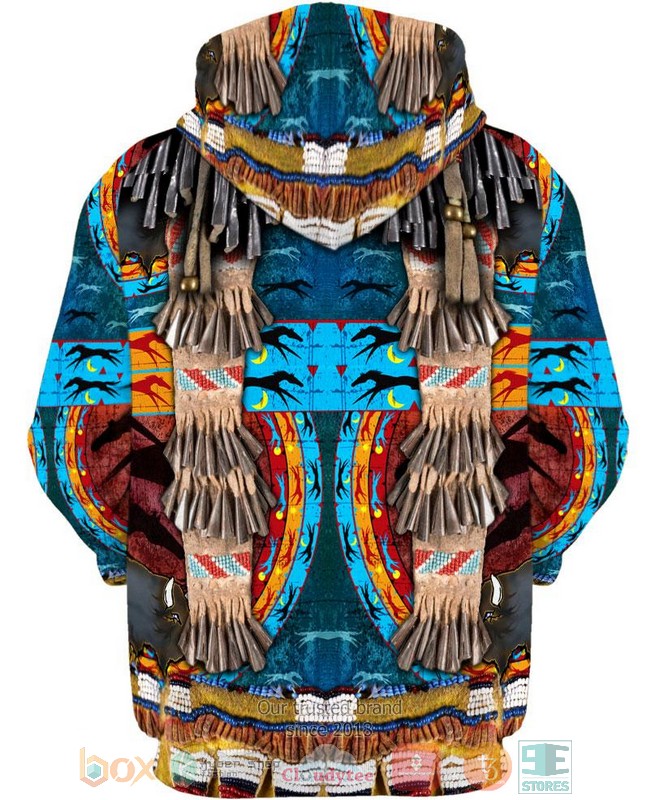 HOT Blue Native Motif All Over Printed 3D Shirt, Hoodie 3 Blue Native Motif 3D Shirt Hoodie 1 2