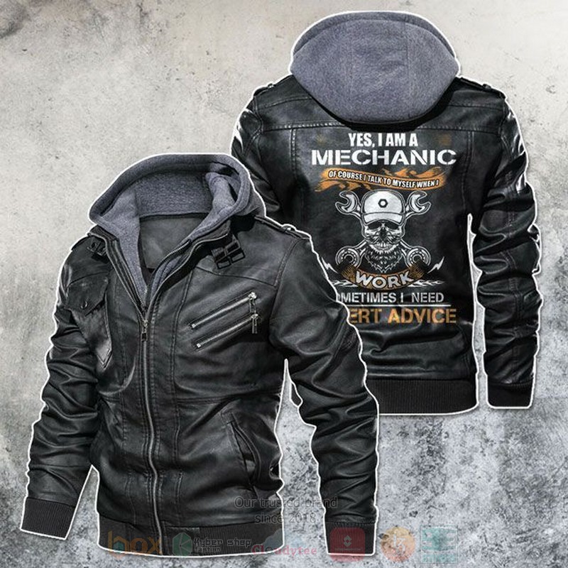 IM A Mechanic Skull Motorcycle Leather Jacket