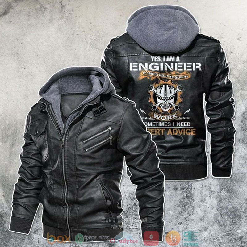IM An Engineer Skull Motorcycle Leather Jacket