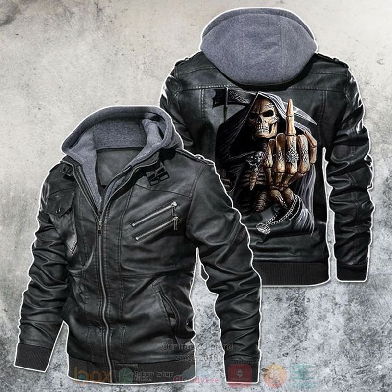 I Fear No Death Motorcycle Skull Leather Jacket