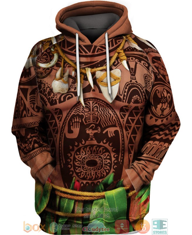 Indian Aboriginal Tattoo Moana Maui Native American 3D Shirt Hoodie