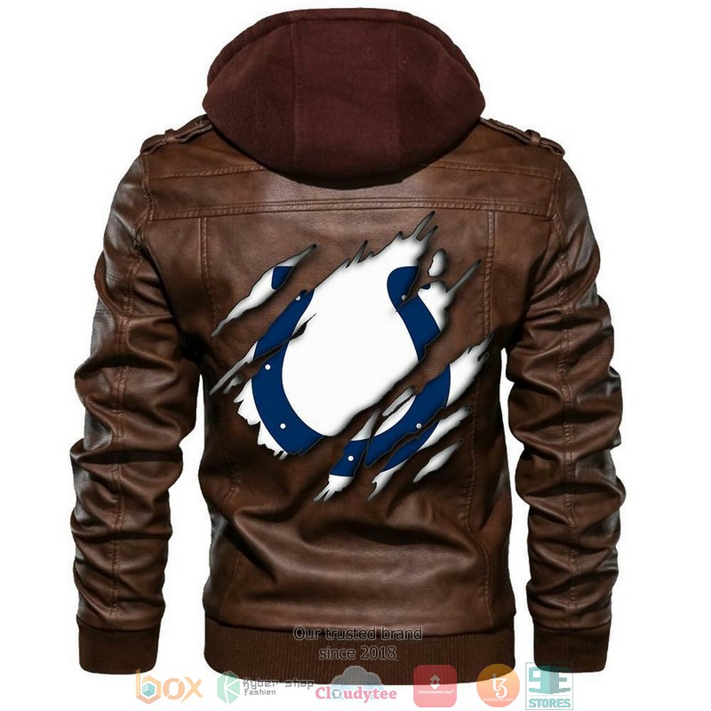 Indianapolis Colts NFL Football Brown Motorcycle Men Art Leather Jacket 5 Indianapolis Colts NFL Football Brown Motorcycle Men Art Leather Jacket