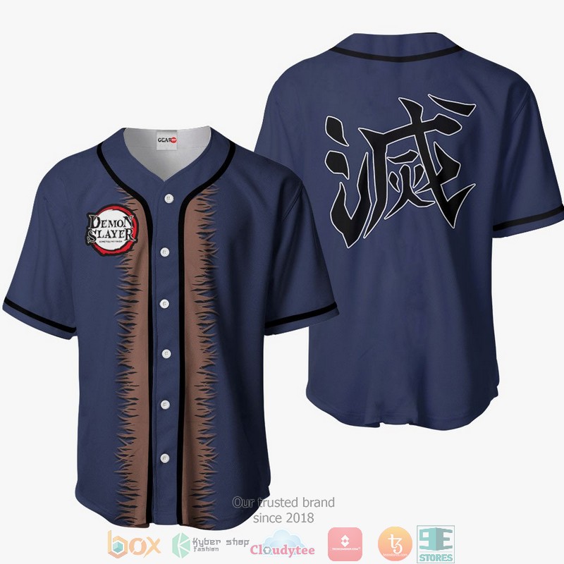 Inosuke Demon Slayer Navy Baseball Jersey Shirt